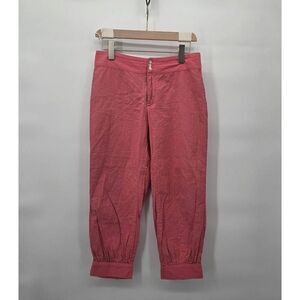 Anokhi Women's Pants Size XS Cropped Pink Pearl Buttons